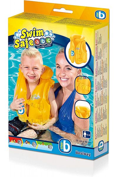 BESTWAY Inflatable life jacket for children 3-6 years old Yellow