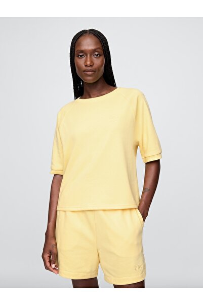 GAP Kadın Sarı Relaxed Logo Terry T-Shirt