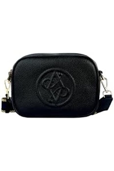 AMICA Rue Ladies Leather Women's Shoulder Crossbody Bag with Woven Strap - Black