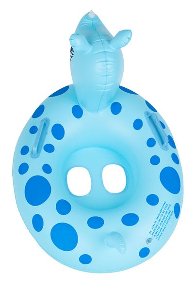 Ikonka Inflatable swimming ring for children with handles Blue Rhinocer 60x45cm