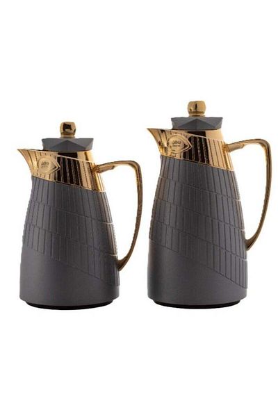 ALSAIF Saif Thermos Set, Grey with Gold