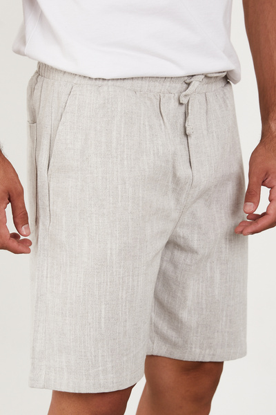 FRANKNESS JNS Men's Linen Shorts Elastic Waist Baggy Relaxed Fit