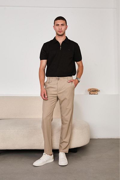 JACK CAPRİO Ανδρικό παντελόνι Jogger New Season με καπάκι μοντέλο με λεπτομέρεια με κουμπιά Παντελόνι από ύφασμα κανονικής εφαρμογής