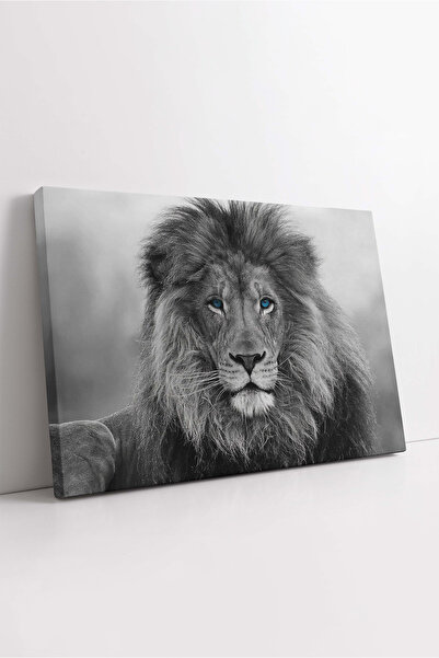 KOSS Dijital Pictură pe pânză cu leu alb și negru, pânză cu viață sălbatică, ...