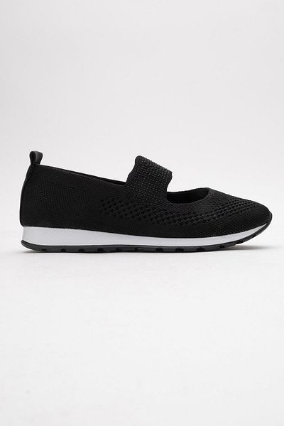 CCWAY AYAKKABI Women's Knitwear Casual Shoes Black