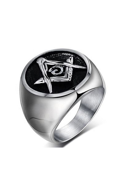 JustZEN Men's Ring, JustZEN, Masonic Freemason, Stainless Steel, Size 12