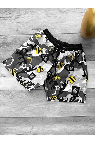 dehaine Men's Beach Pants, Printed, Gray, 12531