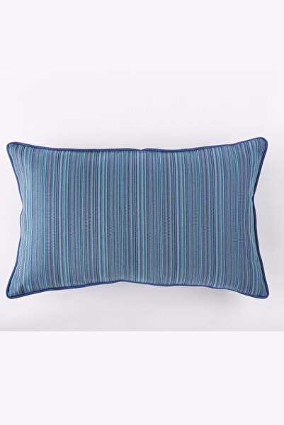QUBA DECO غطاء وسادة خارجي أزرق - مقاس 30 × 50 سم قماش طارد للماء لا يبهت