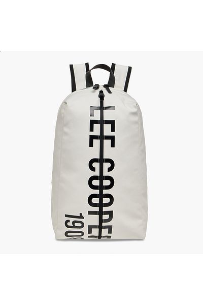 Lee Cooper Logo Print Backpack with Adjustable Straps and Zip Closure