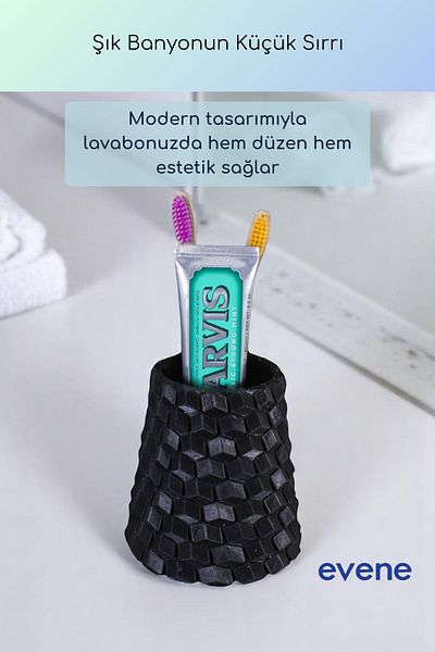 Evene Θήκη οδοντόβουρτσας Βάση οδοντόβουρτσας Βάση οδοντόβουρτσας Μαύρο χρώμα Μοντέλο 84