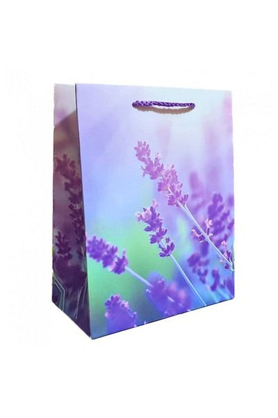 OEM Gift Bag Made of Cardboard, Satin Cord, Lavender, 26x32x12 cm, Purple