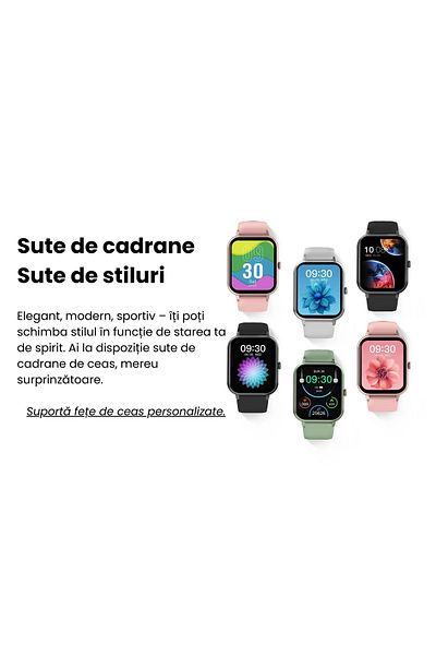 ZanaCasei Black Sport Smartwatch – Heart Rate, Calories, Blood Pressure, Notifications, Bluetooth