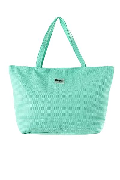 REMSA Soft Leather Textured Beach Bag 5555 Mint