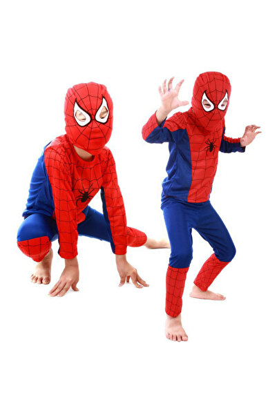 OEM Costum pentru copii model Spiderman, varsta 3 ani, Rosu, marimea S
