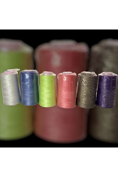 BİGÜMEX Colored Sewing Thread with Fishing Rod 6 Pcs (No1)