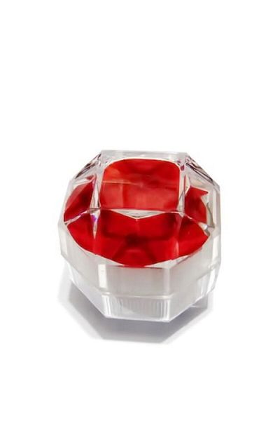 NO BRAND Set of 20 plastic boxes with transparent lid, red velvet interior 4x4x4 cm