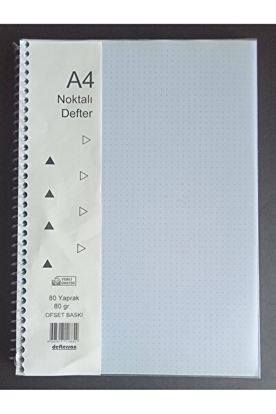 DEFTERSAN A4 Noktalı defter Plastik kapak 80 yaprak 80 gram