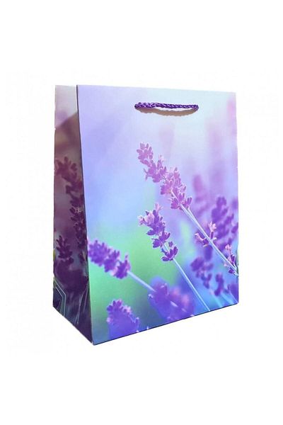 OEM Gift Bag Made of Cardboard, Satin Cord, Lavender, 26x32x12 cm, Purple