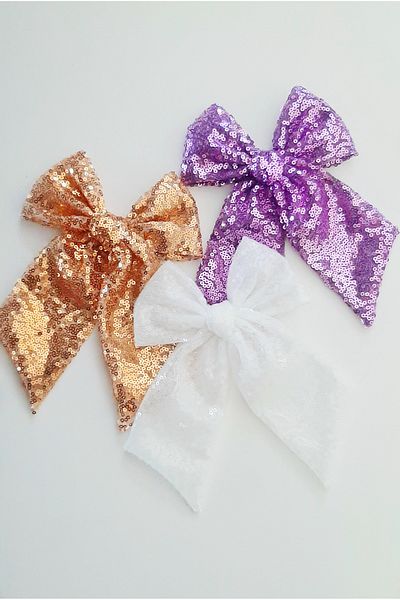 NEW BOWS BANDS Girl's Big Windmill Clip Hairpin White Sequined Party Birthday Wedding Barrette