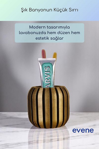 Evene Θήκη οδοντόβουρτσας Βάση οδοντόβουρτσας Βάση οδοντόβουρτσας Χρυσό αντίκα μοντέλο 79