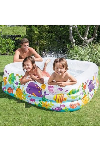 Intex Swim Center Clearview Aquarium Inflatable Pool – 5.2 x 5.2 x 1.6 Feet – Age 3+