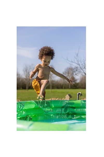 Ikonka Inflatable pool for children with 3 rings 150 cm Leaves
