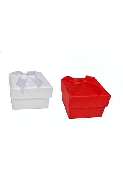 OEM Set of 24 square boxes with removable lid, red and white, jewelry box, martisora