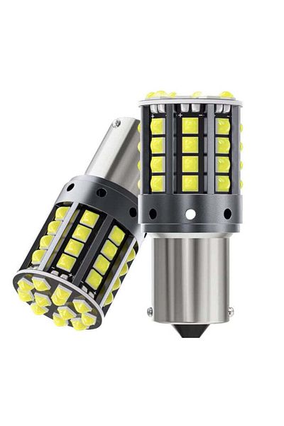 divendi-ro Set 2 becuri LED auto 1156 cu 44 LED-uri SMD, Canbus, 12V, 6000K, lumină albă