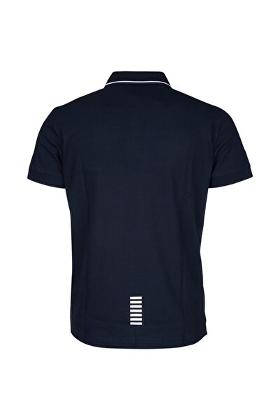 EA7 Men's Polo Neck T-Shirt - Navy Blue