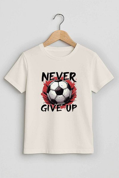 peki baby&kids Well Yaz Men's Single Jersey Never Give up Top Printed T-Shirt 18998