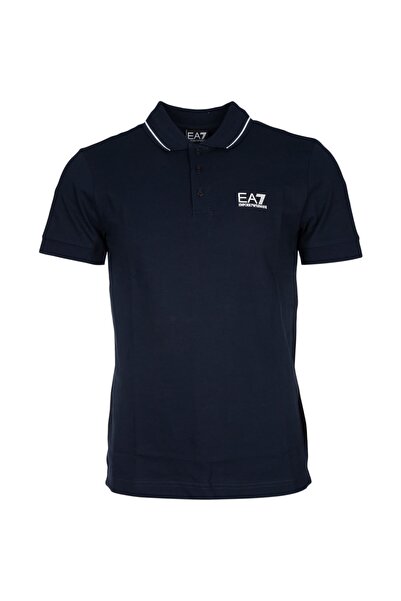 EA7 Men's Polo Neck T-Shirt - Navy Blue