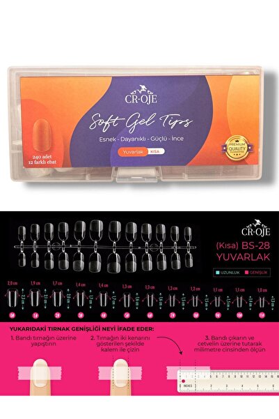 CROJE KALICI OJE Soft Gel Tips - Yuvarlak Kısa