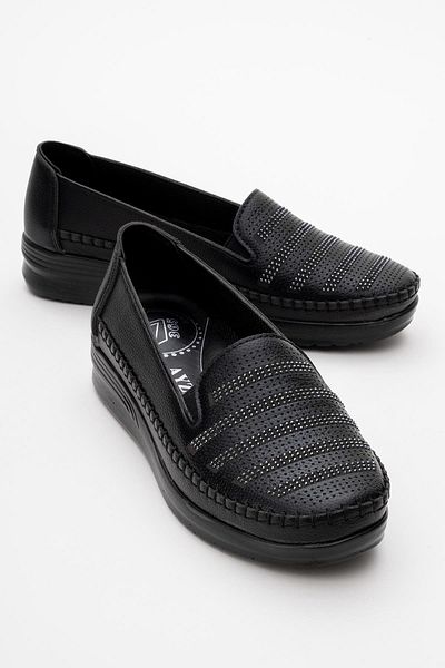 CCWAY AYAKKABI Women's Stoned Casual Shoes BLACK