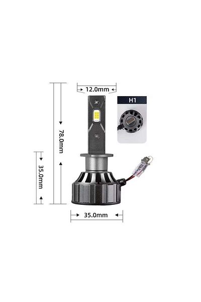 divendi-ro Set of 2 LED bulbs H1, Canbus, 120W, error-free, 6000k, 12000 lumen, cool white light