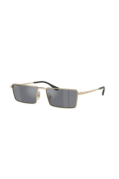 Ray-Ban Ray-Ban Emy RB3741 92136V – Unisex Glasses, Gold, Dark Grey Flash Silver Lenses, Size 56/59