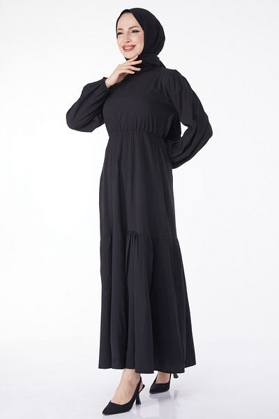TOFİSA Lace-Up Dress Black - 27303