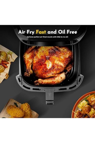 Deliny Friteuză cu Aer Cald Digitală 8L, 2400W – Gătit Sănătos și Rapid Fără Ulei