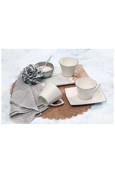 Porland Platinum 6-Person Teacup Set 180Cc