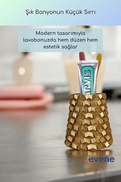 Evene Θήκη οδοντόβουρτσας Βάση οδοντόβουρτσας Βάση οδοντόβουρτσας Χρυσό χρώμα Μοντέλο 84