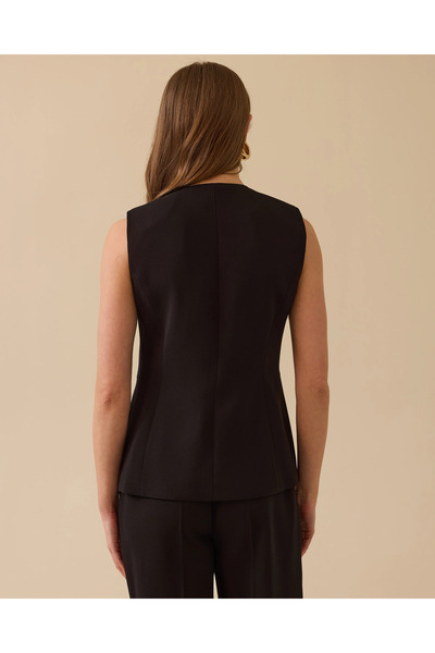 SEÇİL Γιλέκο με στρογγυλή λαιμόκοψη με χρυσό κουμπί