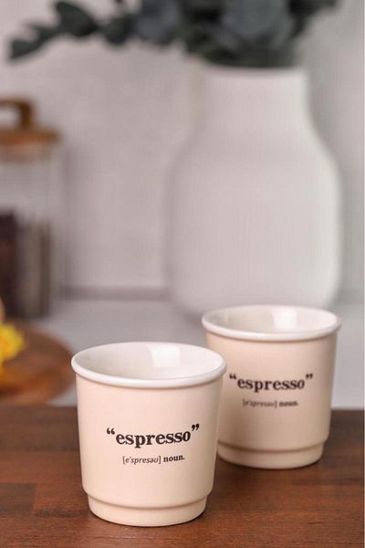 Atbyhome Acar Blush Espresso Cup Cream 90ml Pack of 2
