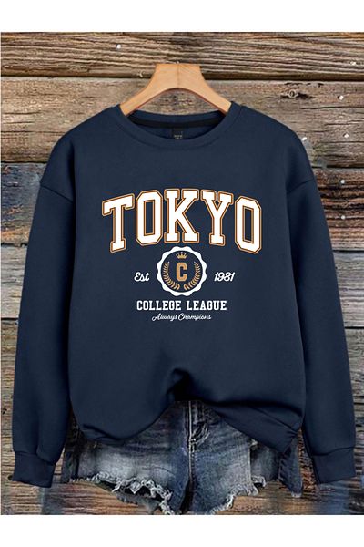 MAGORS Tokyo Printed 3 Threads Crew Neck Long Sleeve Women Sweatshirt