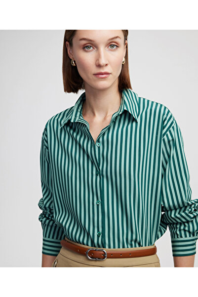 İpekyol Çizgili rahat kesim gömlek