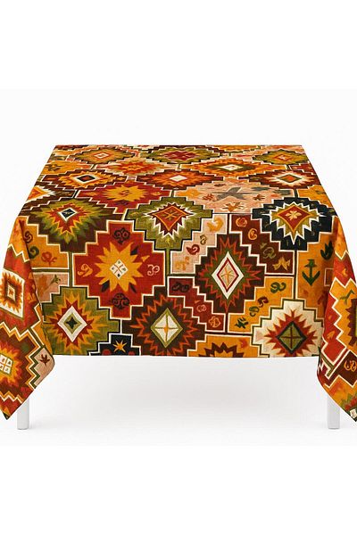 Sinada 100% Cotton Mixed Patterned Table Cloth - Table Cloth