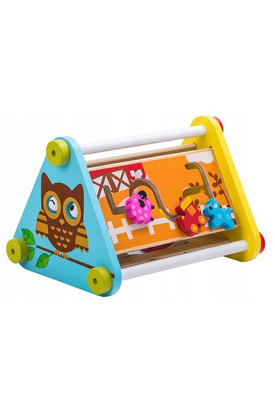 ideal STORE idealSTORE Wooden Educational Toy, Cheerful Owl, Dimensions 20 x 29 x 22 cm, Equipped with 4 per