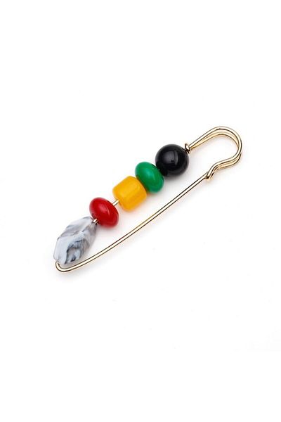 OEM Broșă ac de siguranță pentru femei cu 5 elemente decorative, 8 cm