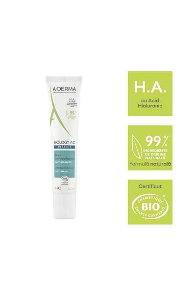 A-DERMA Fluid anti-imperfecțiuni Biology Ac, 40 ml