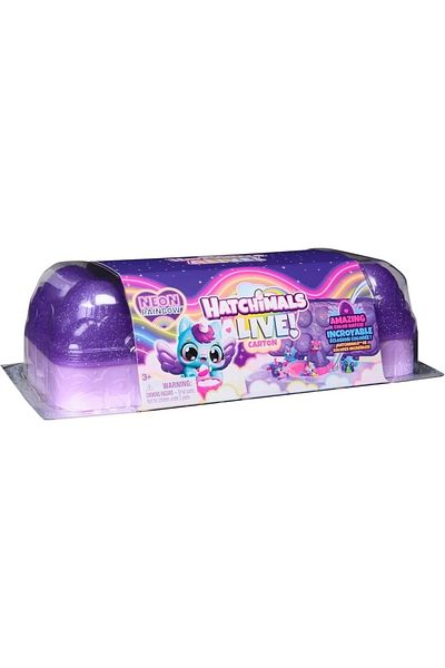 SPIN MASTERR Set of figurines in a basket, Hatchimals, Alive Neon Rainbow Carton
