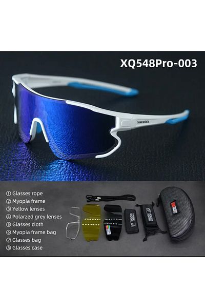 ThinkRider ThinkRider XQ548Pro cycling glasses with UV protection, polarized lenses, set of 3 lenses, frame