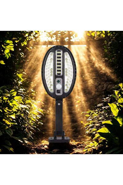 NEXTLY Lampa solara de exterior cu telecomanda NEXTLY, 66 leduri SMD, lumina alb rece,ABS, HB-8188B, negru